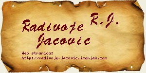 Radivoje Jačović vizit kartica